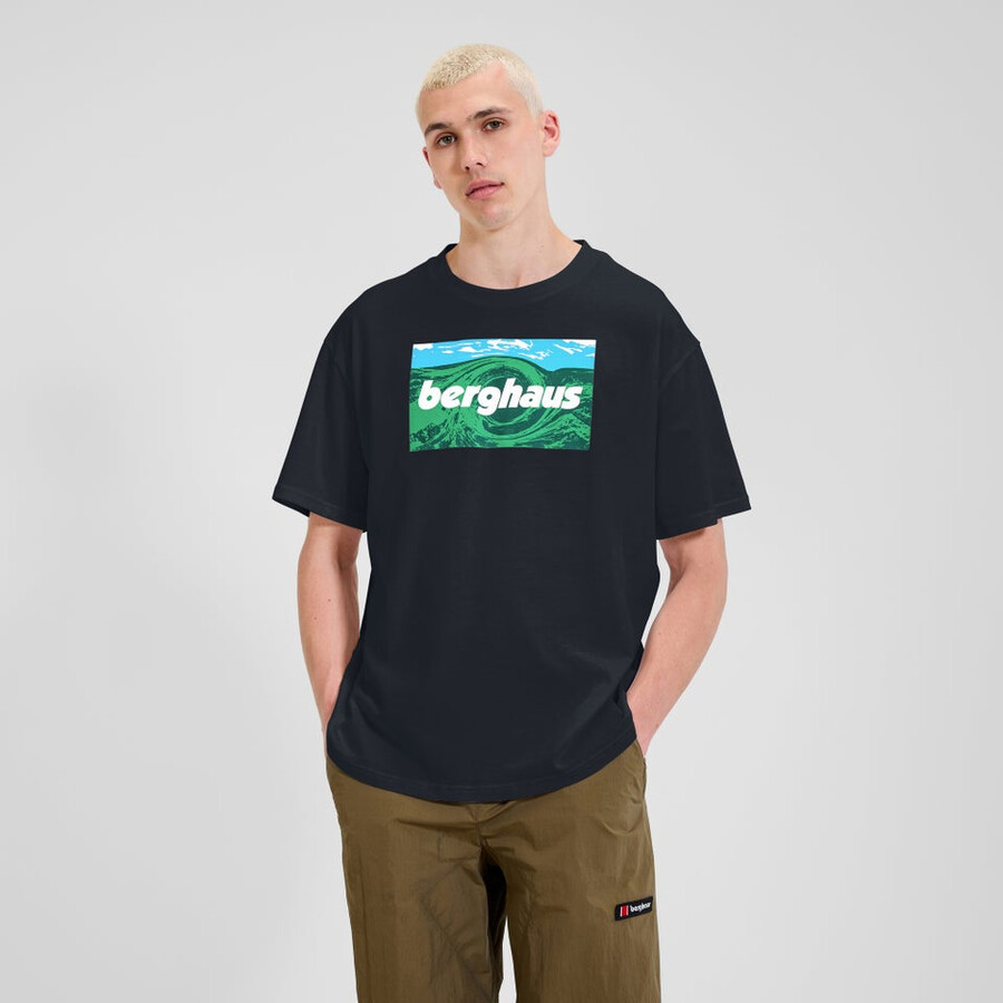 unisex trenzado cielos camiseta - negro berghaus