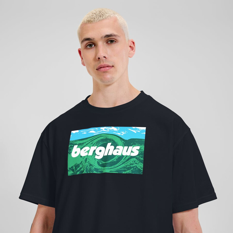 unisex trenzado cielos camiseta - negro berghaus