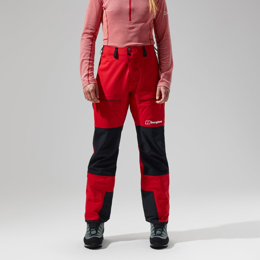 las mujeres del mtn guía de gore-tex pro pantalón rojonegro berghaus
