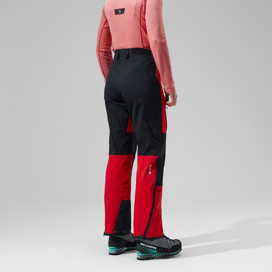 las mujeres del mtn guía de gore-tex pro pantalón rojonegro berghaus