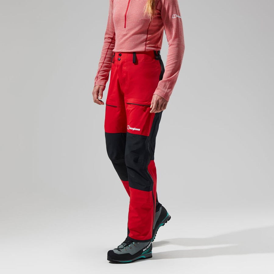 las mujeres del mtn guía de gore-tex pro pantalón rojonegro berghaus