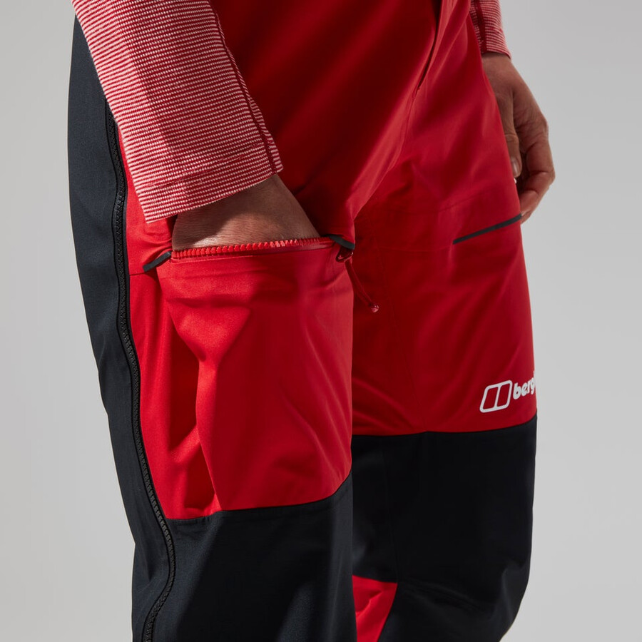 las mujeres del mtn guía de gore-tex pro pantalón rojonegro berghaus