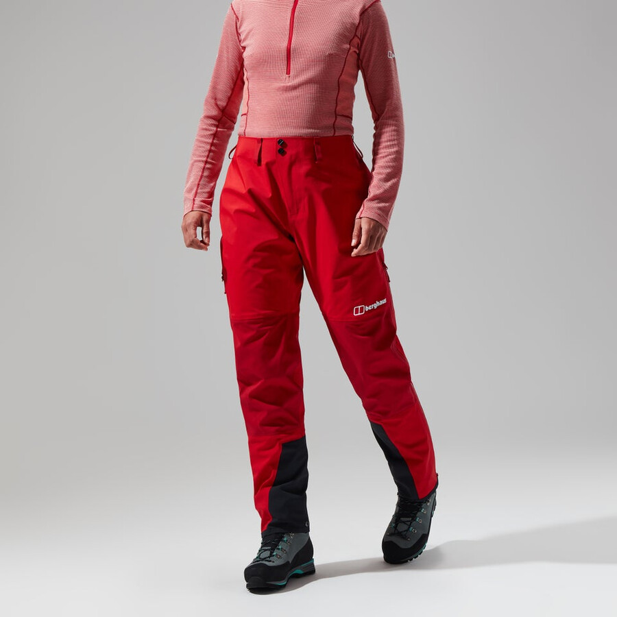 las mujeres del mtn buscador de gore-tex pantalón rojo berghaus