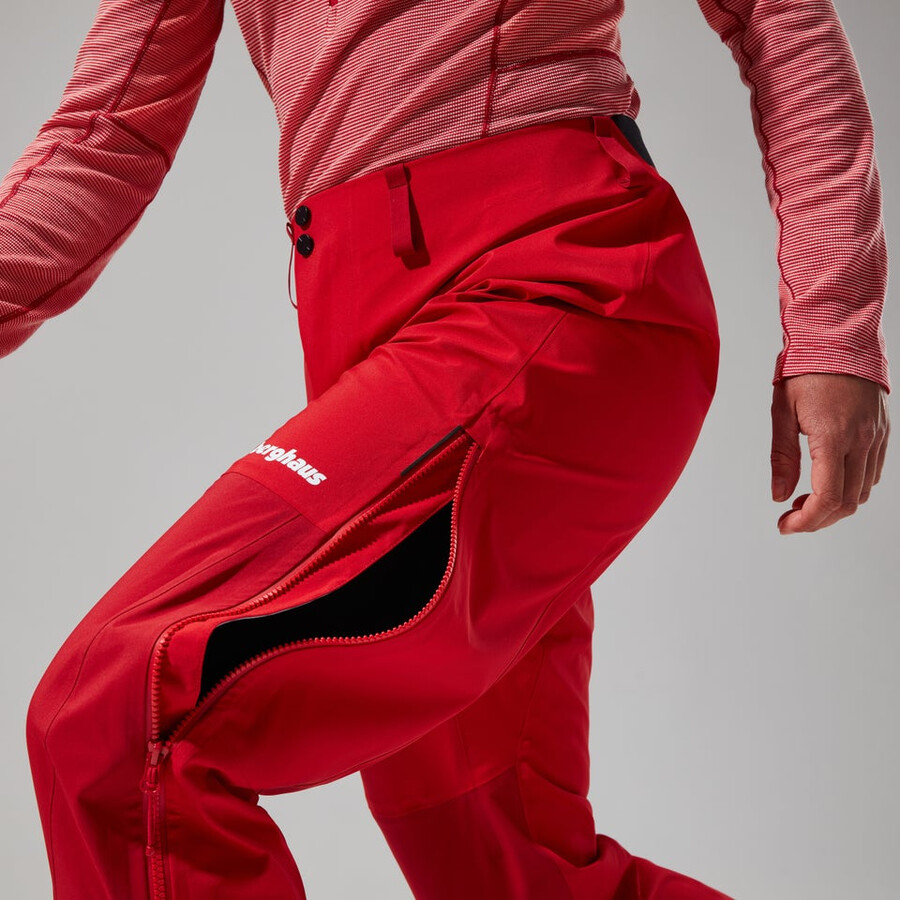 las mujeres del mtn buscador de gore-tex pantalón rojo berghaus