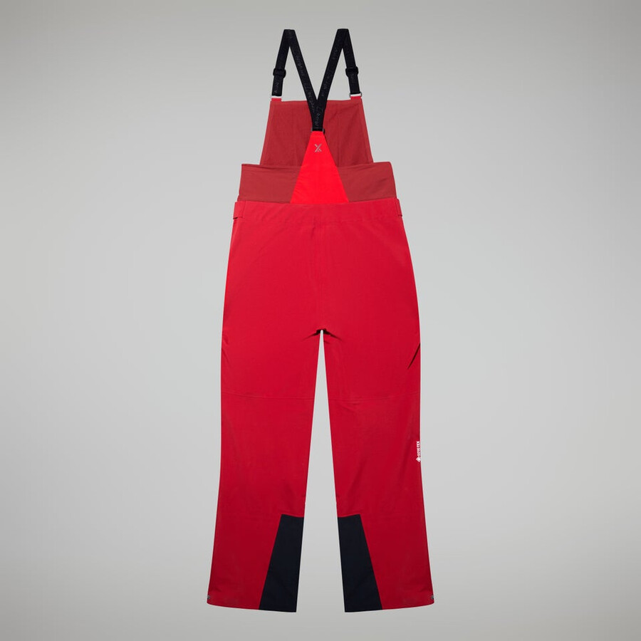 las mujeres del mtn areté descender de gore-tex pantalones bib - rojo berghaus