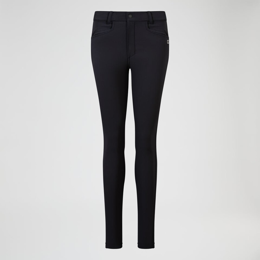 las mujeres cotidiana del flaco stretch pant negro berghaus
