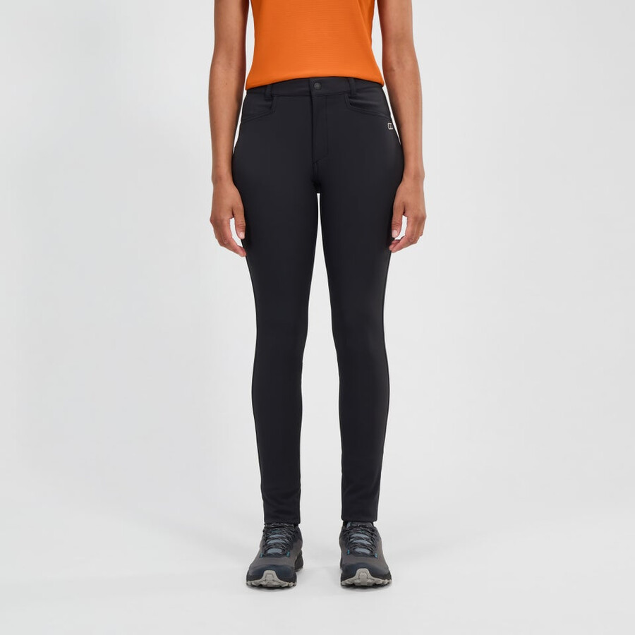 las mujeres cotidiana del flaco stretch pant negro berghaus