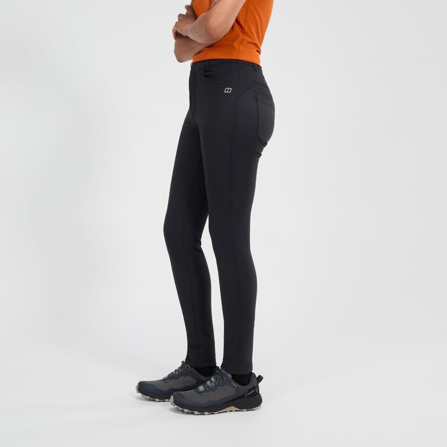 las mujeres cotidiana del flaco stretch pant negro berghaus