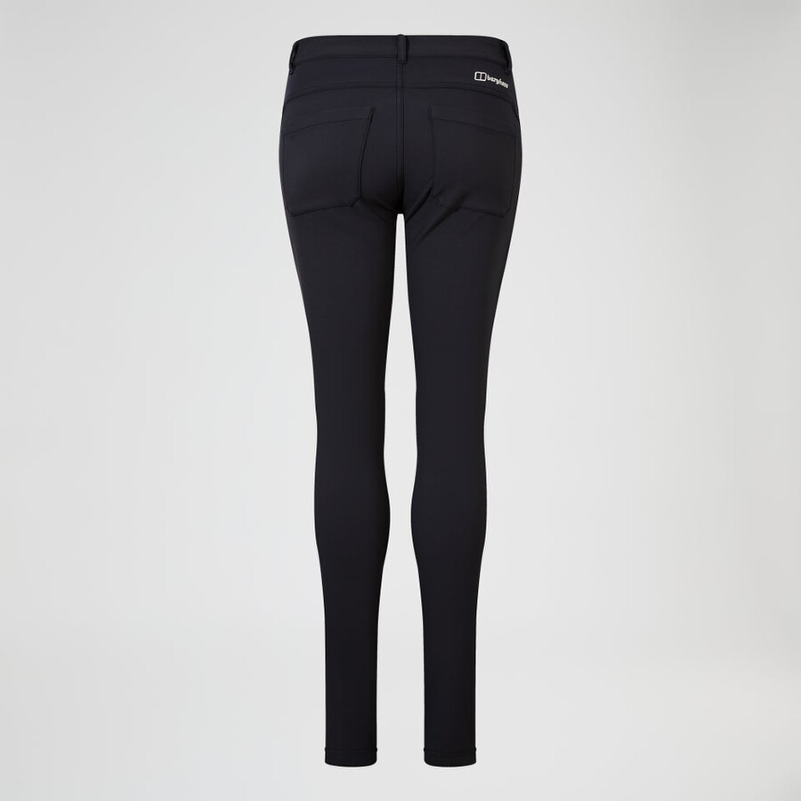 las mujeres cotidiana del flaco stretch pant negro berghaus