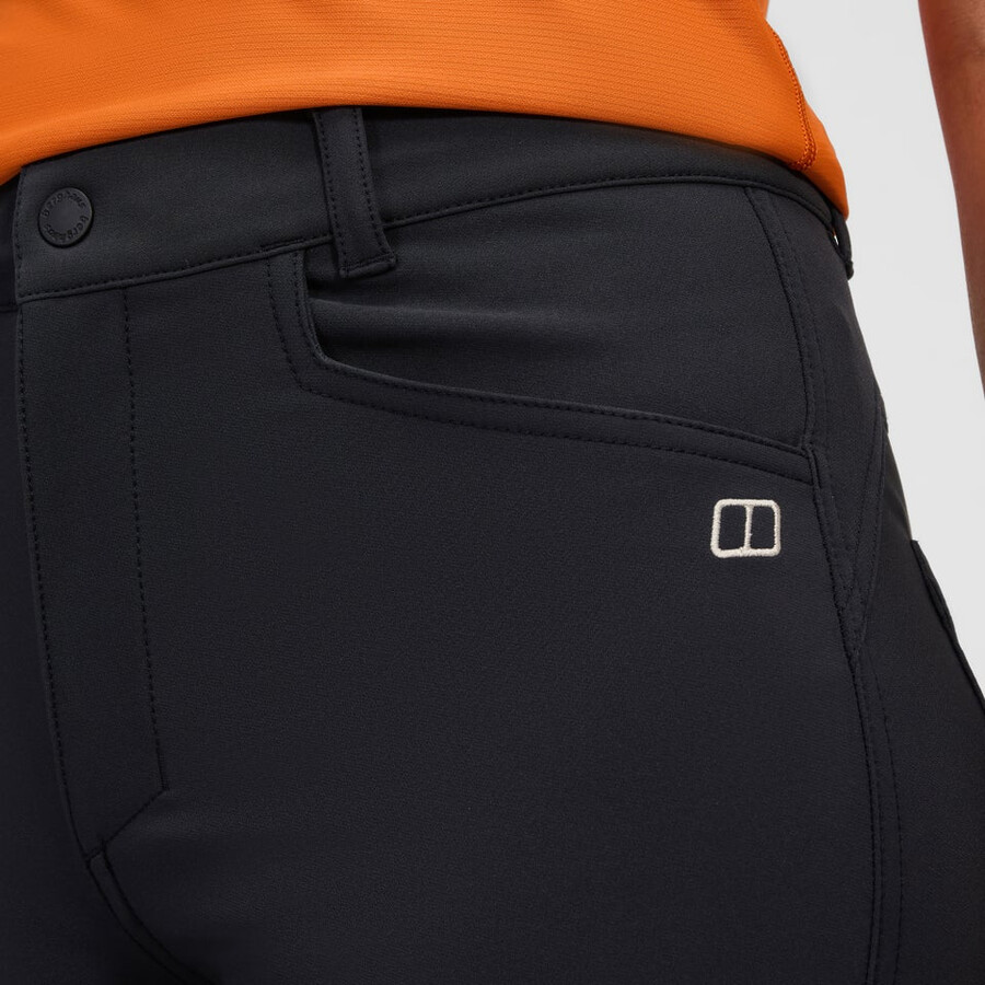 las mujeres cotidiana del flaco stretch pant negro berghaus