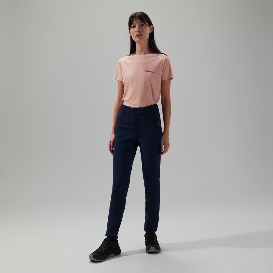 las mujeres cotidiana del flaco tramo pantalón azul berghaus