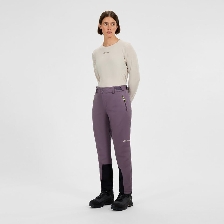 la mujer ridge-roamer softshell pant - púrpura berghaus