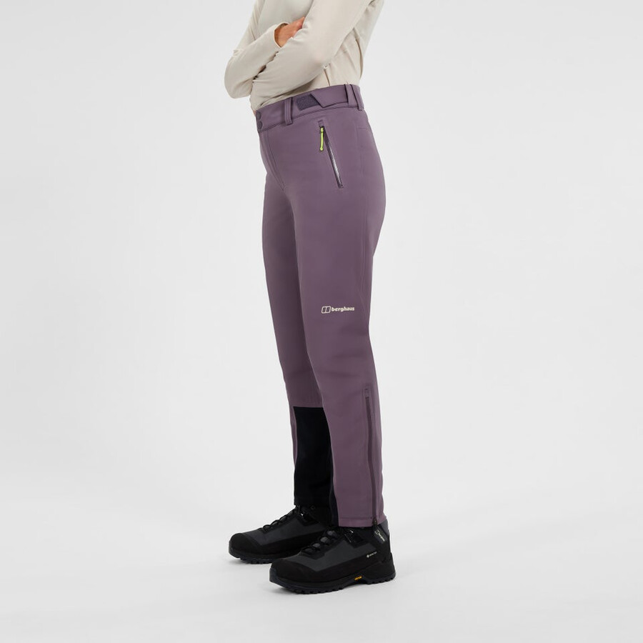 la mujer ridge-roamer softshell pant - púrpura berghaus