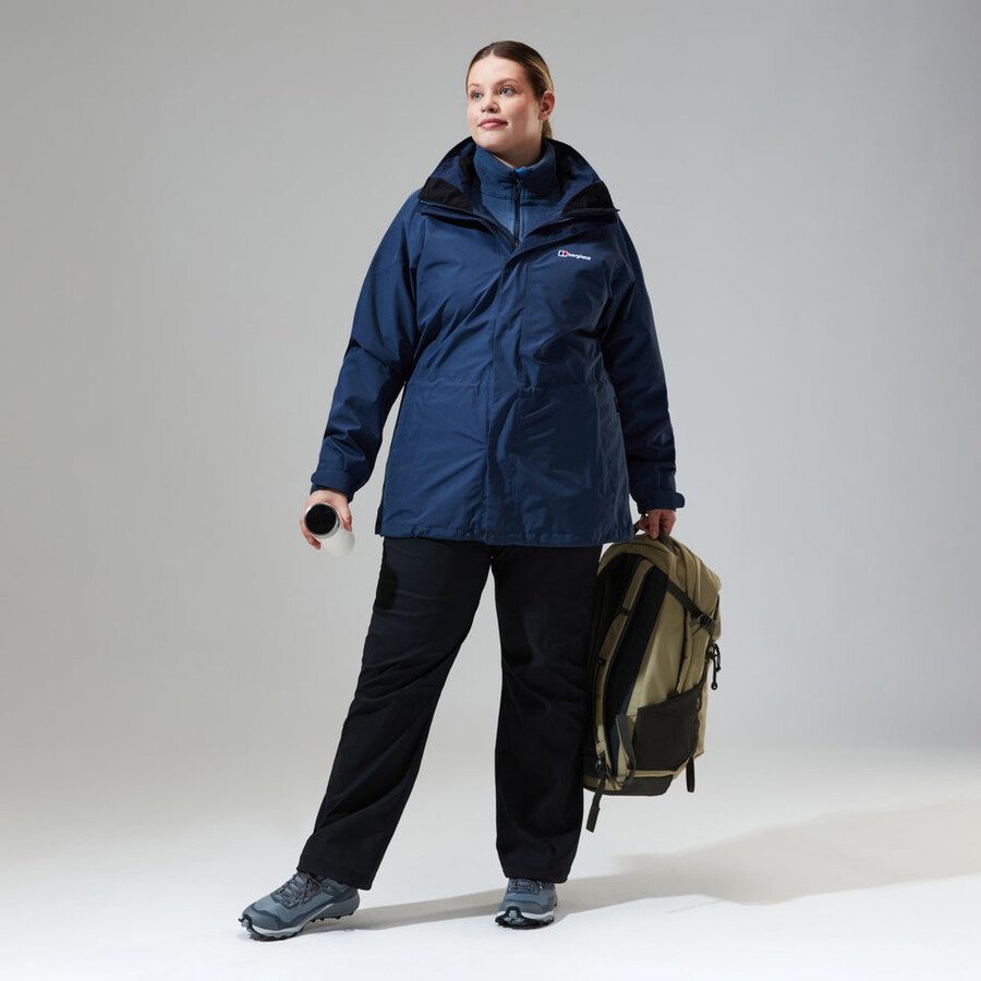 la mujer glissade gore-tex interactivo de la chaqueta - azul oscuro berghaus