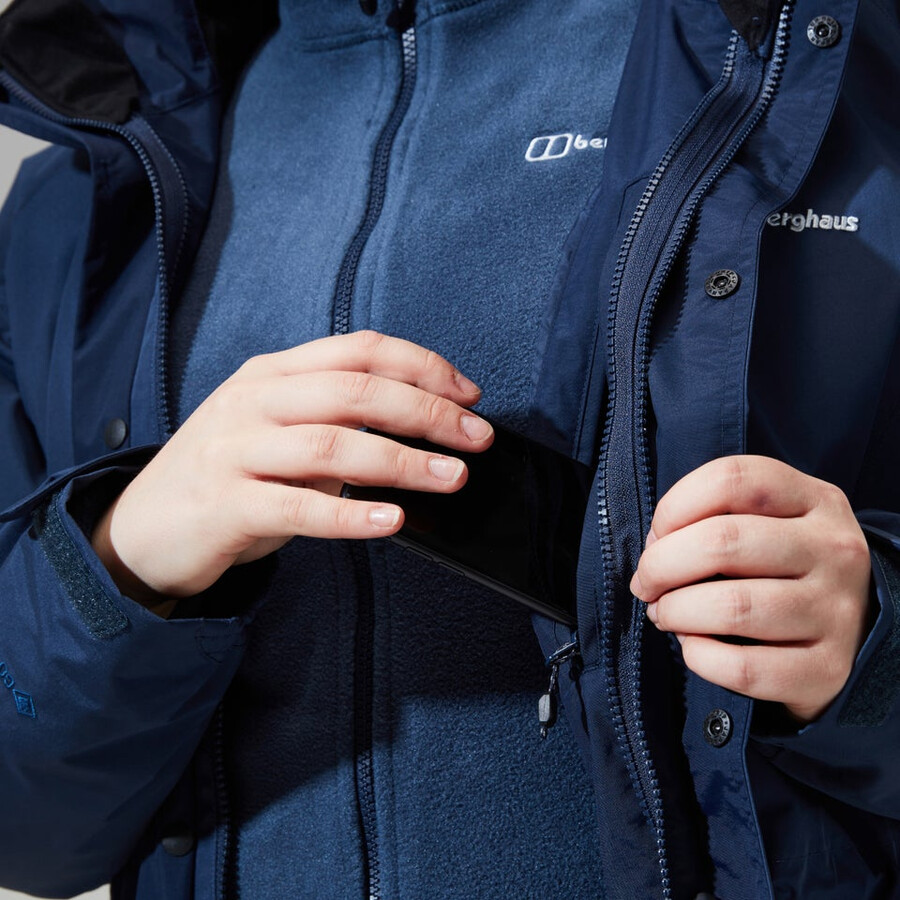 la mujer glissade gore-tex interactivo de la chaqueta - azul oscuro berghaus