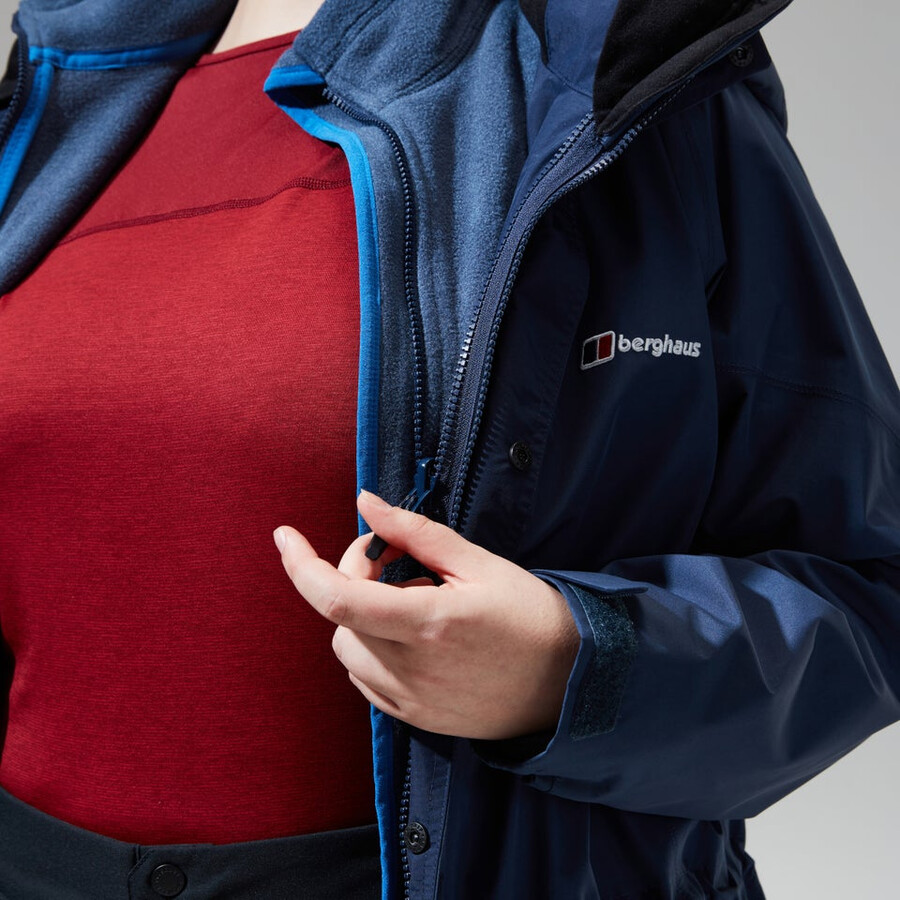 la mujer glissade gore-tex interactivo de la chaqueta - azul oscuro berghaus