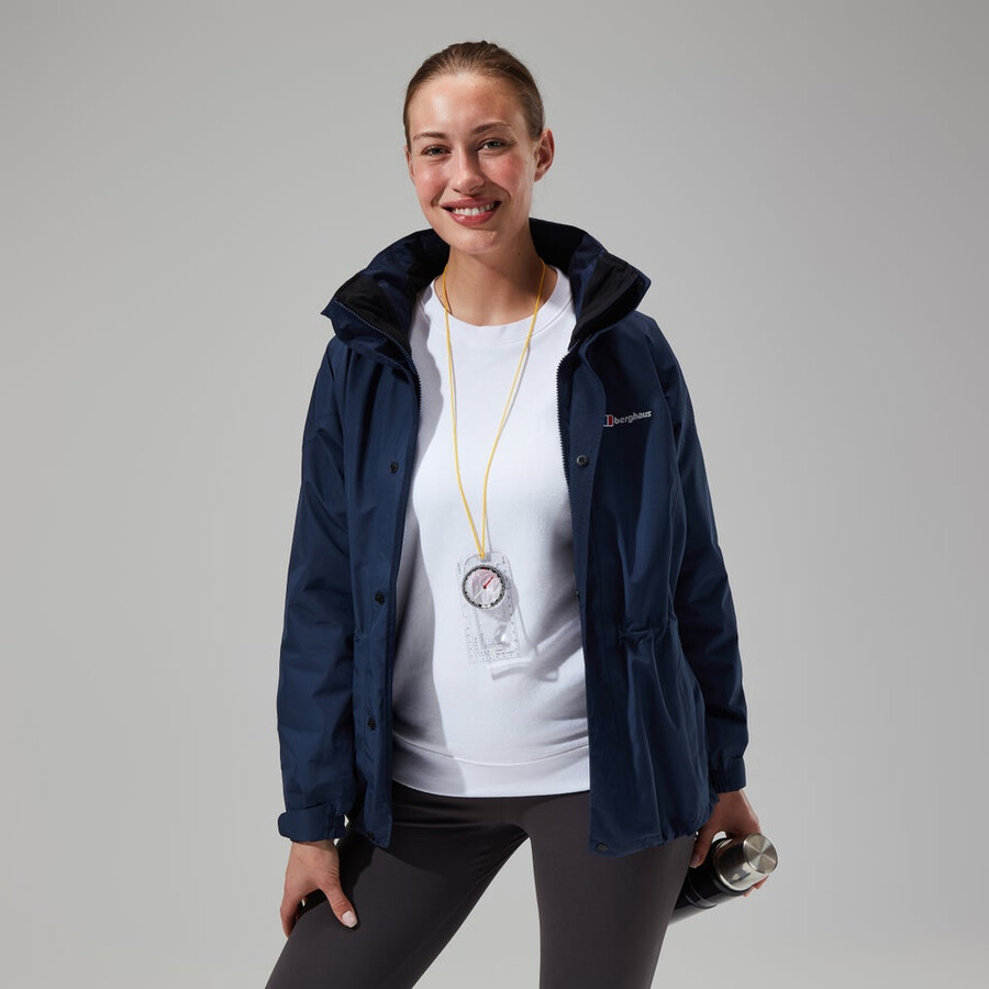 la mujer glissade gore-tex interactivo de la chaqueta - azul oscuro berghaus