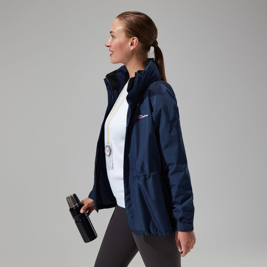 la mujer glissade gore-tex interactivo de la chaqueta - azul oscuro berghaus