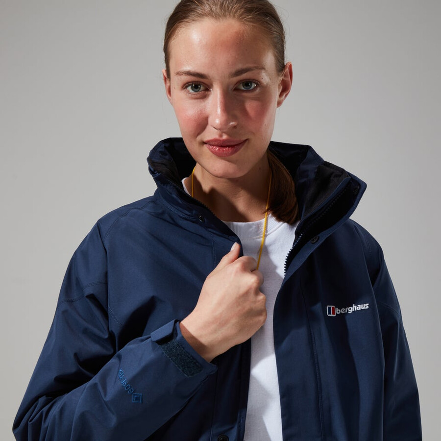 la mujer glissade gore-tex interactivo de la chaqueta - azul oscuro berghaus