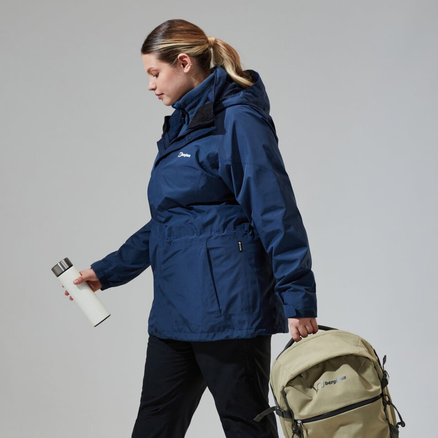 la mujer glissade gore-tex interactivo de la chaqueta - azul oscuro berghaus
