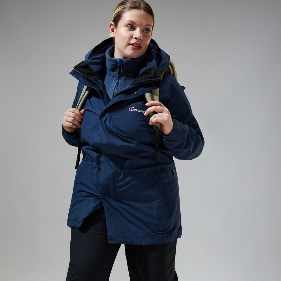la mujer glissade gore-tex interactivo de la chaqueta - azul oscuro berghaus