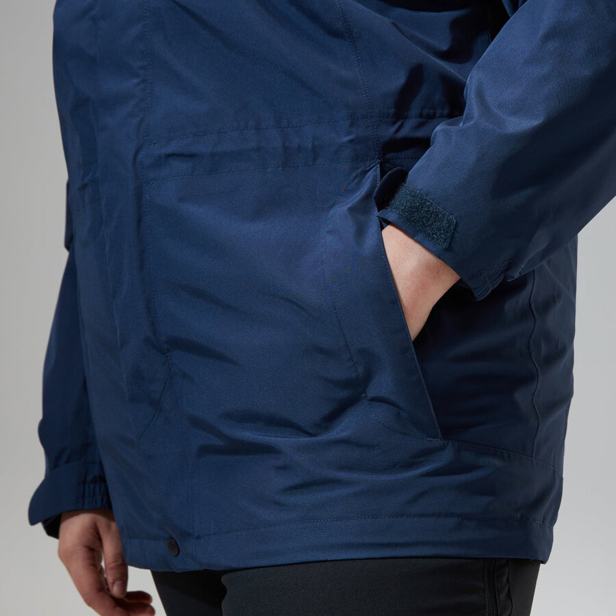 la mujer glissade gore-tex interactivo de la chaqueta - azul oscuro berghaus