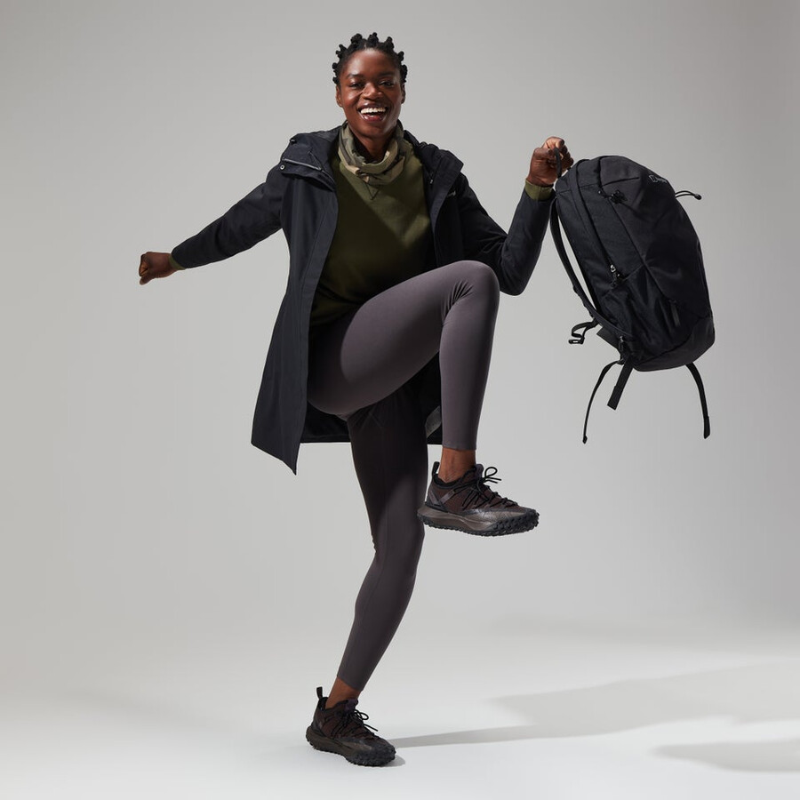 la mujer omeara chaqueta larga - negro berghaus