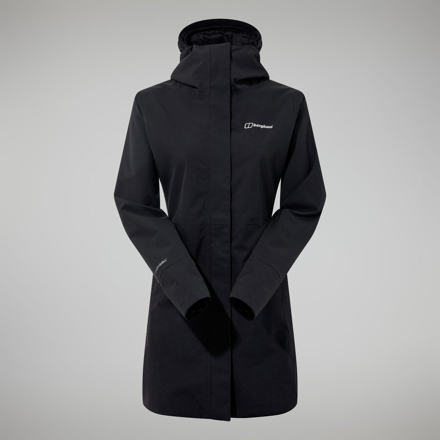 la mujer omeara chaqueta larga - negro berghaus
