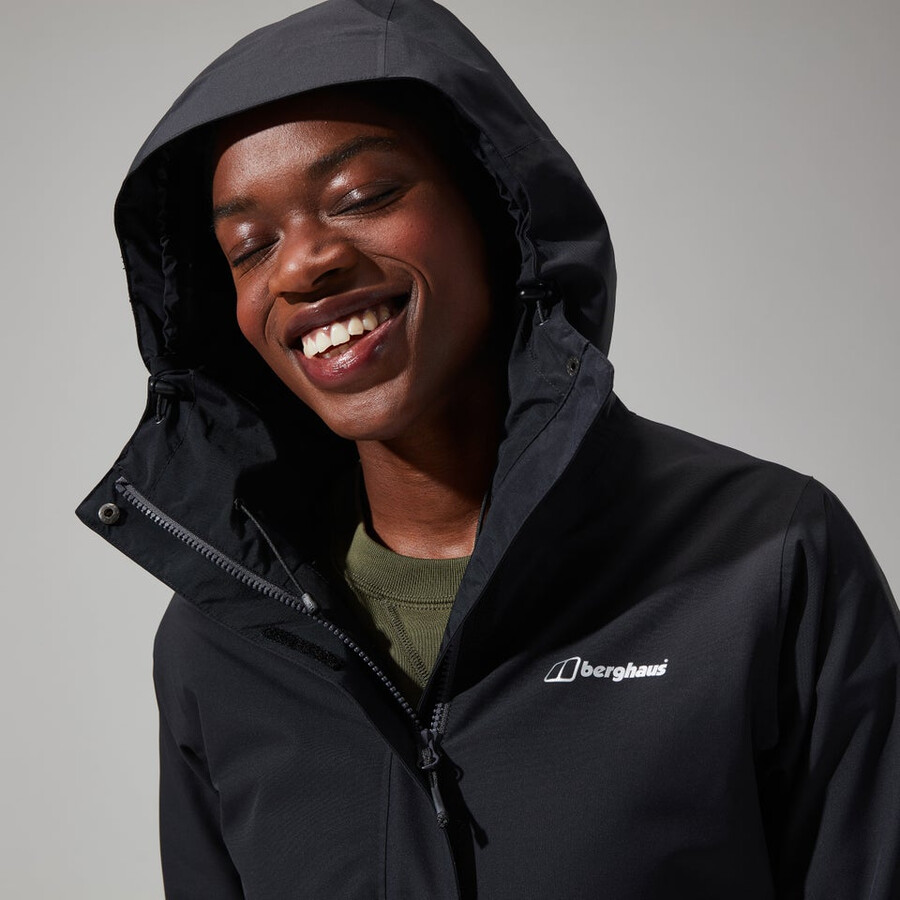 la mujer omeara chaqueta larga - negro berghaus