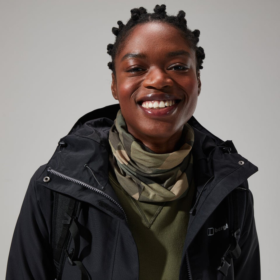 la mujer omeara chaqueta larga - negro berghaus