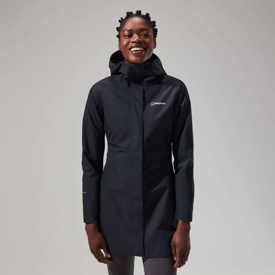 la mujer omeara chaqueta larga - negro berghaus