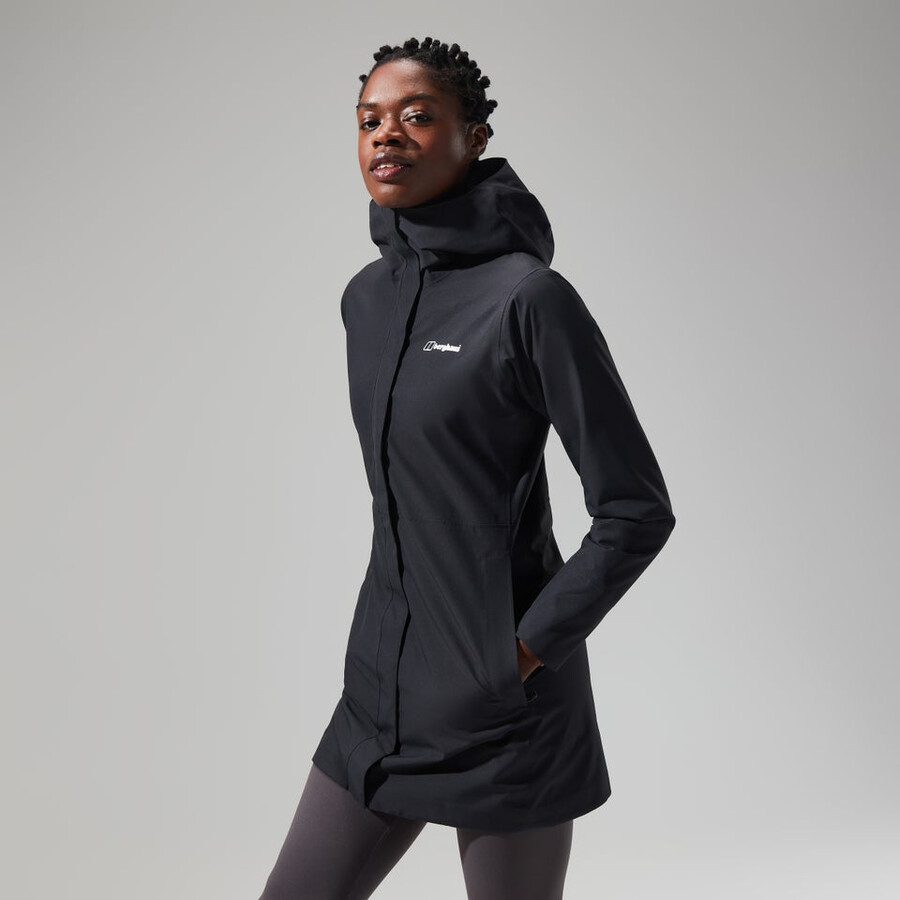 la mujer omeara chaqueta larga - negro berghaus