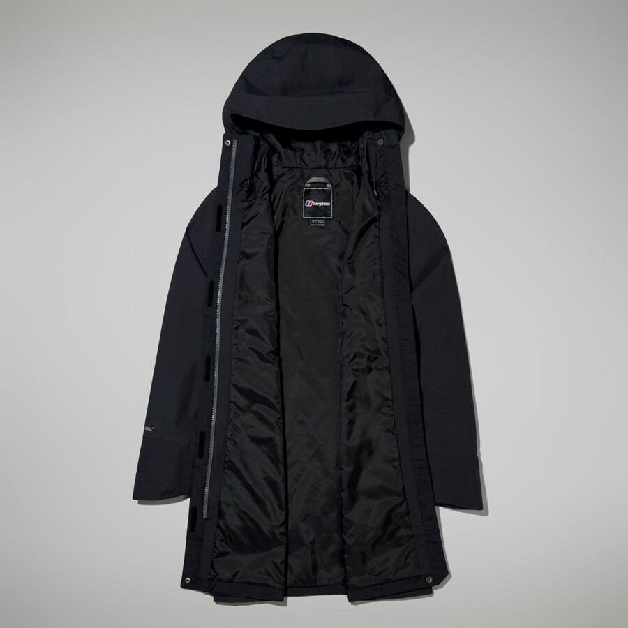 la mujer omeara chaqueta larga - negro berghaus