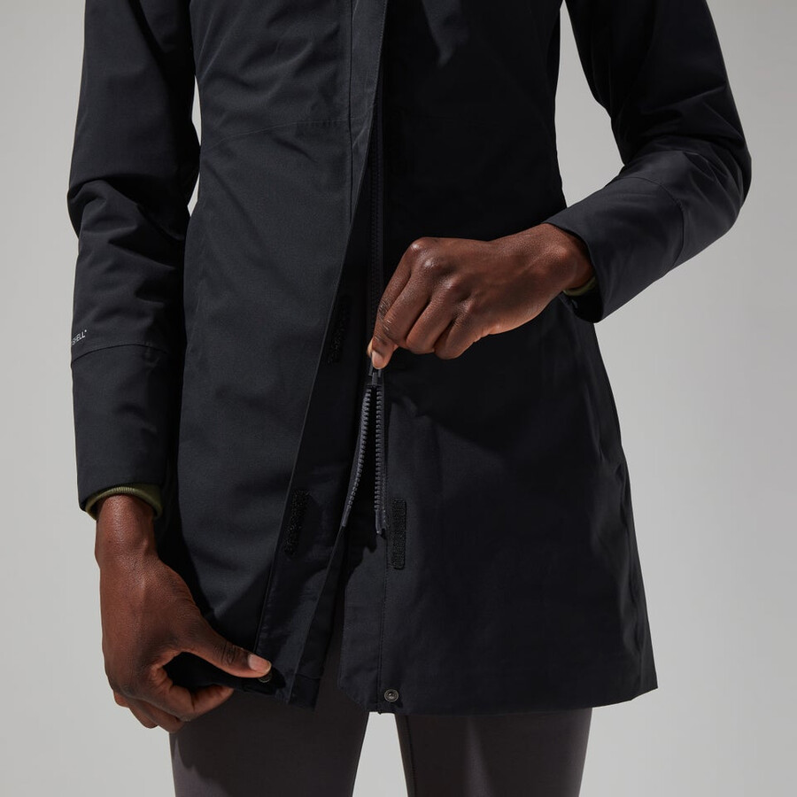 la mujer omeara chaqueta larga - negro berghaus