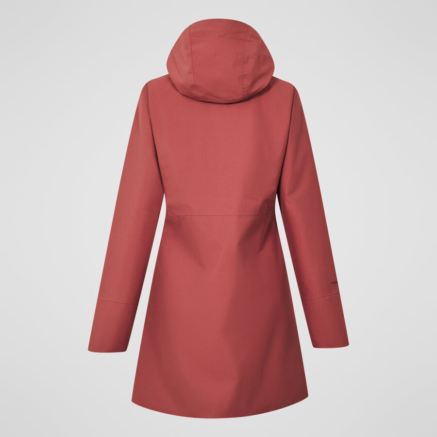 la mujer omeara larga chaqueta impermeable - rojo berghaus