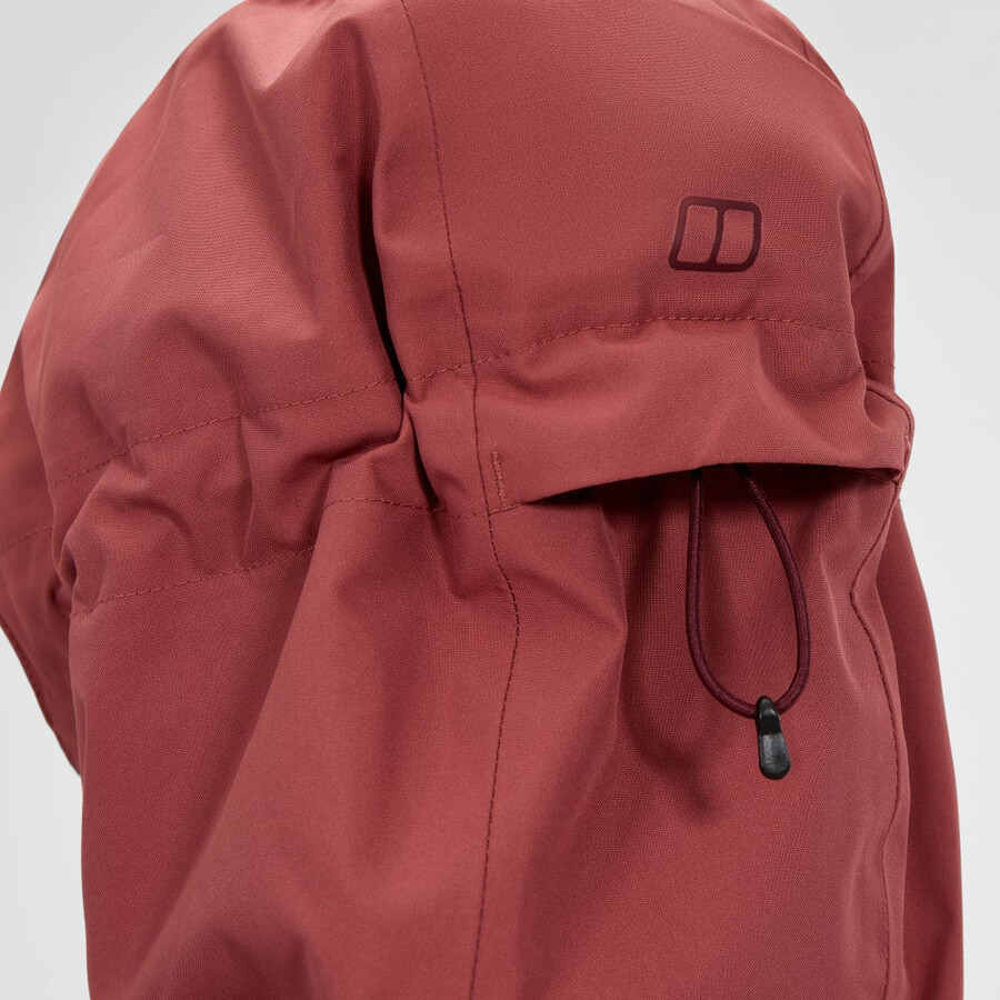 la mujer omeara larga chaqueta impermeable - rojo berghaus