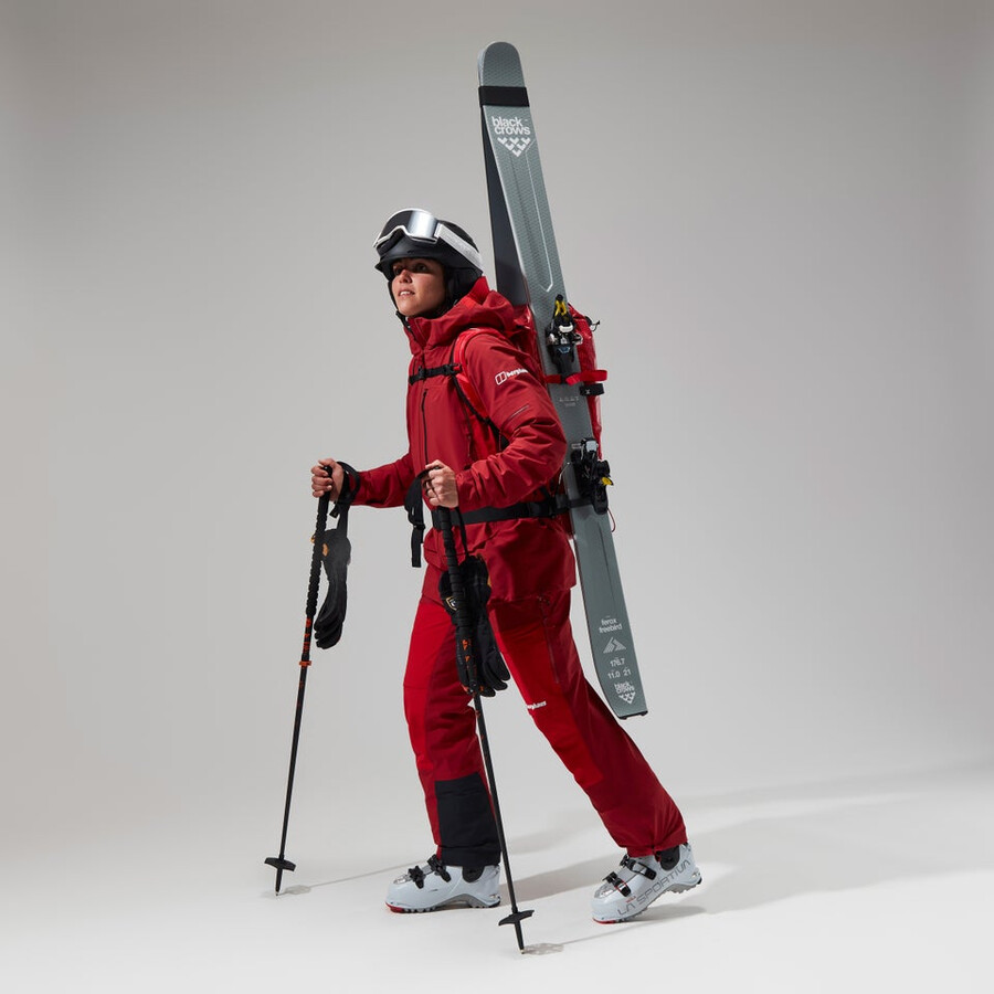 las mujeres del mtn areté descender chaqueta de gore-tex - rojo berghaus
