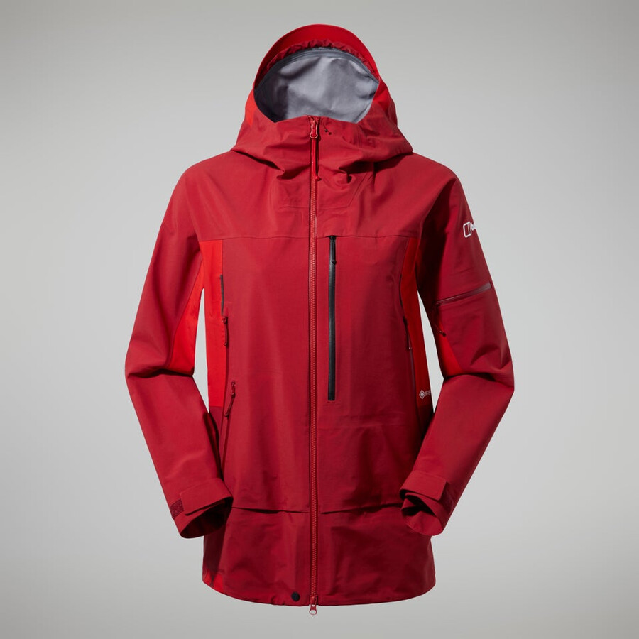 las mujeres del mtn areté descender chaqueta de gore-tex - rojo berghaus