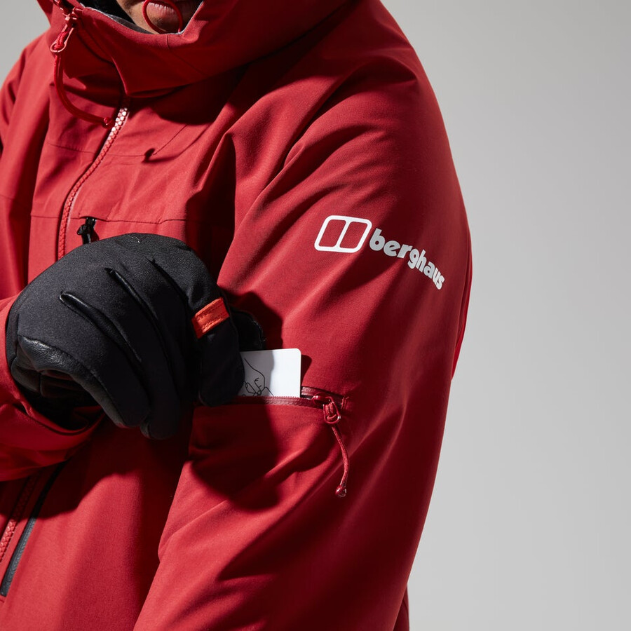 las mujeres del mtn areté descender chaqueta de gore-tex - rojo berghaus