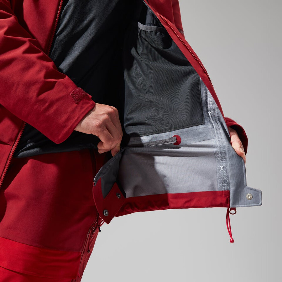 las mujeres del mtn areté descender chaqueta de gore-tex - rojo berghaus