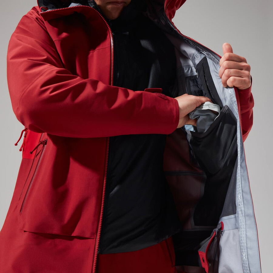 las mujeres del mtn areté descender chaqueta de gore-tex - rojo berghaus