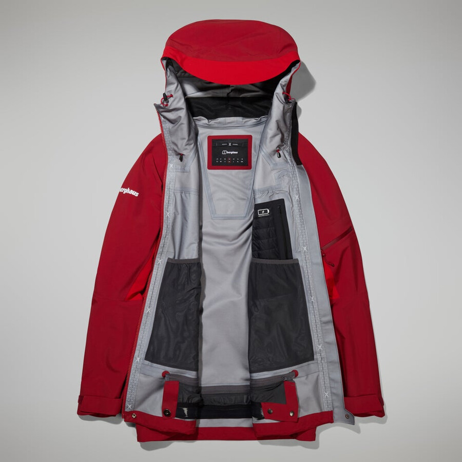 las mujeres del mtn areté descender chaqueta de gore-tex - rojo berghaus