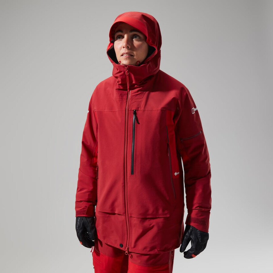 las mujeres del mtn areté descender chaqueta de gore-tex - rojo berghaus