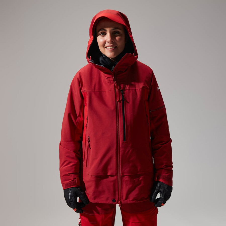las mujeres del mtn areté descender chaqueta de gore-tex - rojo berghaus