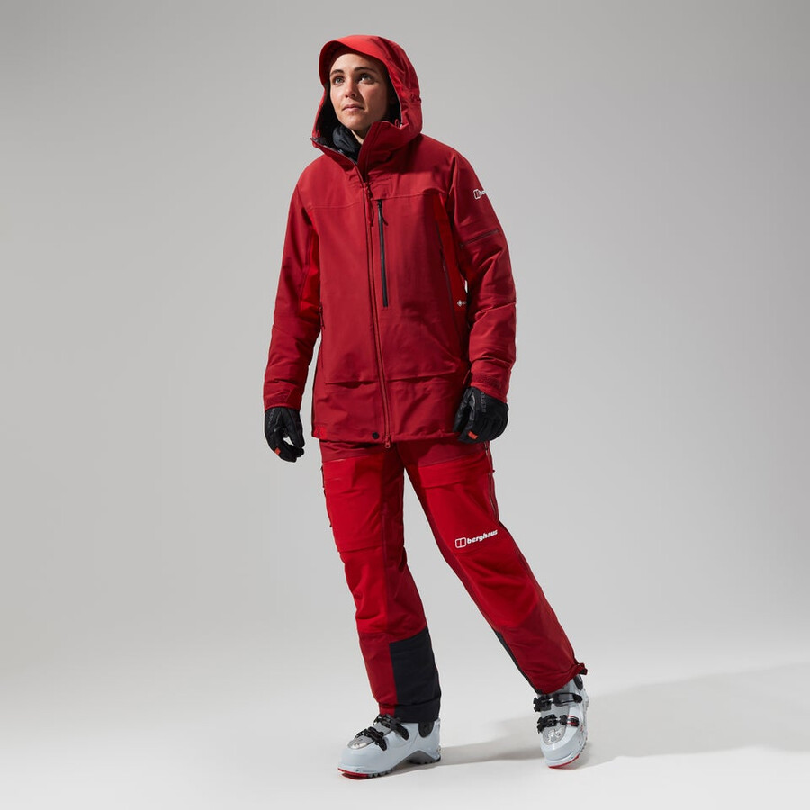 las mujeres del mtn areté descender chaqueta de gore-tex - rojo berghaus