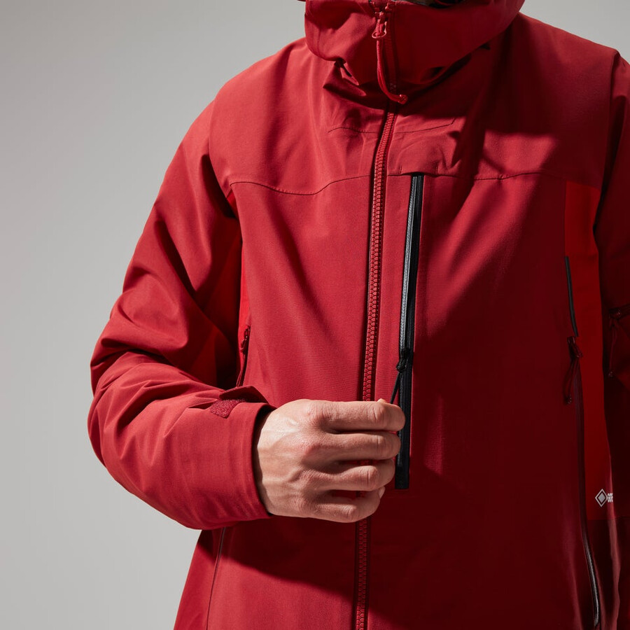 las mujeres del mtn areté descender chaqueta de gore-tex - rojo berghaus