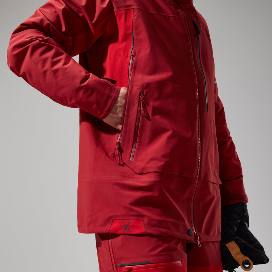 las mujeres del mtn areté descender chaqueta de gore-tex - rojo berghaus