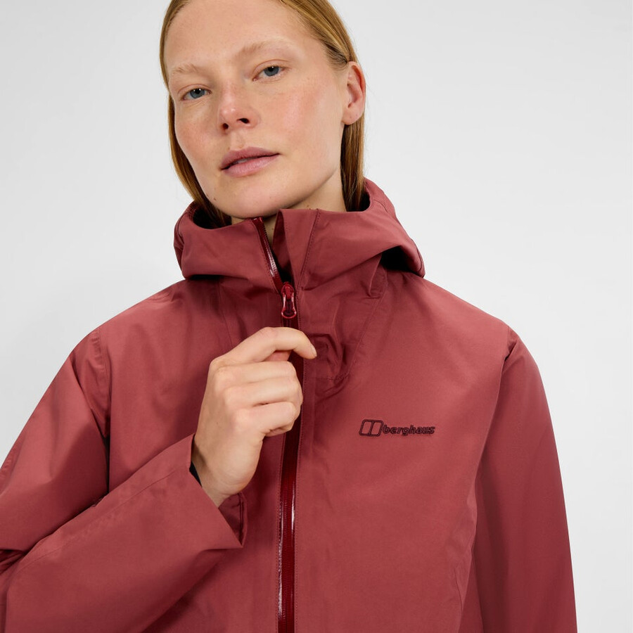 la mujer ahsbery de gore-tex impermeable chaqueta - rojo berghaus