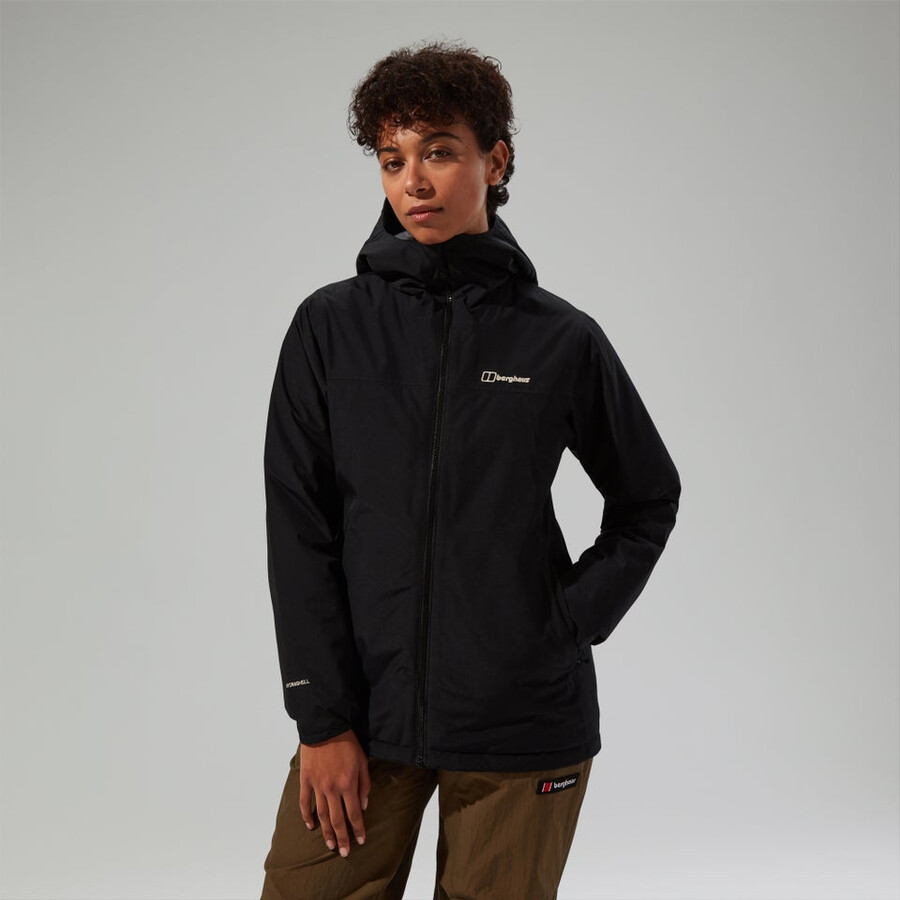 las mujeres del diluvio pro 3.0 aislamiento impermeable chaqueta - negro berghaus