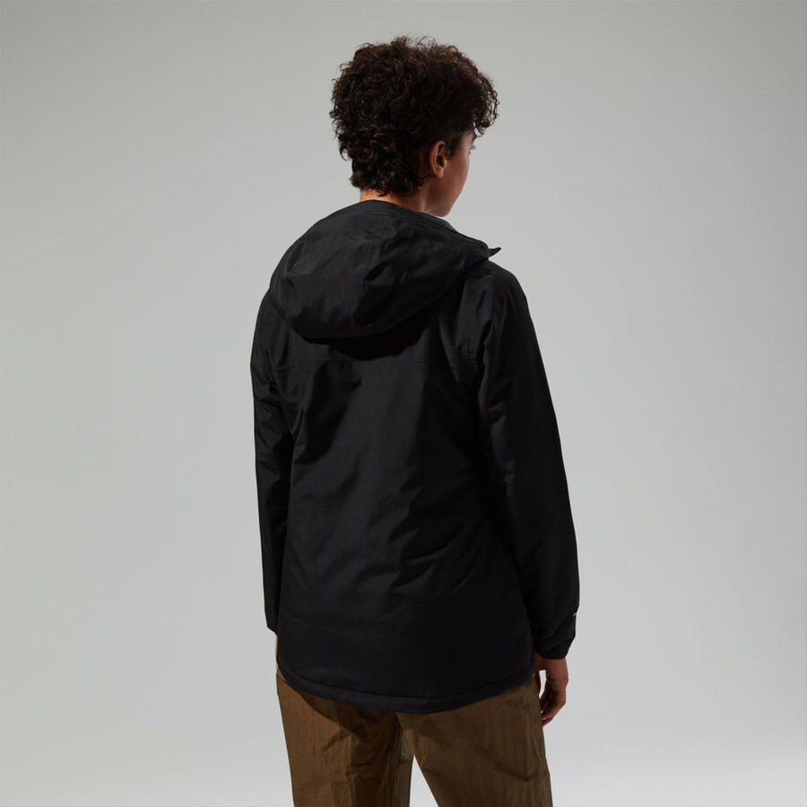 las mujeres del diluvio pro 3.0 aislamiento impermeable chaqueta - negro berghaus